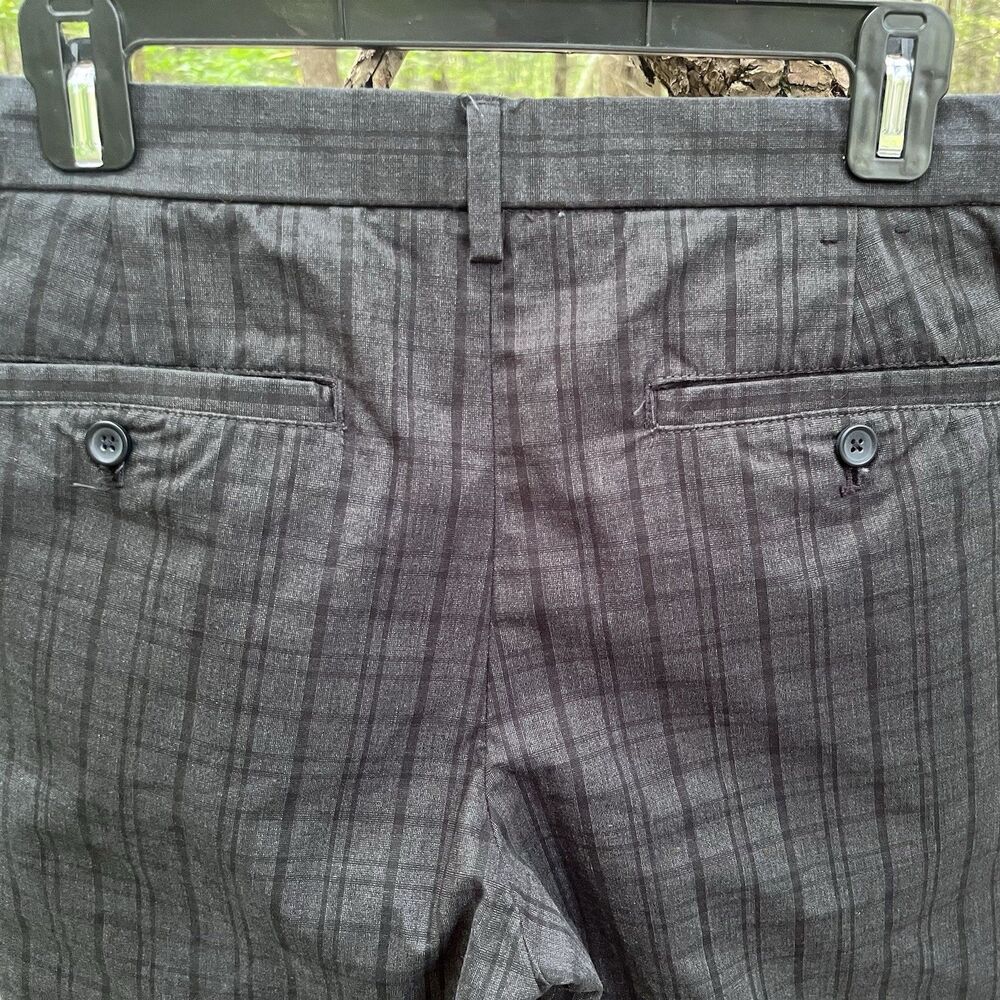 Banana Republic Aiden Fit Downtown Plaid Mens 31x32 Charcoal Gray Corp Business - Picture 4 of 10